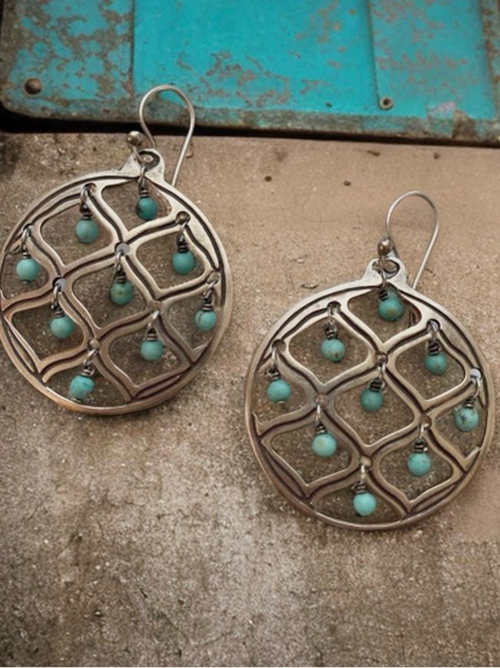 Silpada Whimsical Howlite and  Lattice Drop Earrings W1682